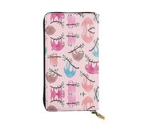 SamLng Vintage Naughty Sloth Print Leather Long Clutch Wallet â€“ Fashionable, Personalized, and Durable Coin Pocket