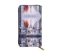 SamLng Vintage Paris City Tree Eiffel Tower Art Print Leather Long Clutch Wallet – Fashionable, Personalized, and Durable Coin Pocket