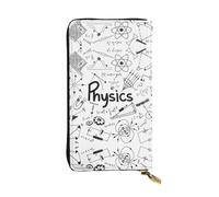 SamLng Vintage Physics Print Print Leather Long Clutch Wallet â€“ Fashionable, Personalized, and Durable Coin Pocket