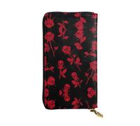 SamLng Vintage Skull Rose Print Leather Long Clutch Wallet â€“ Fashionable, Personalized, and Durable Coin Pocket