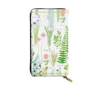 SamLng Vintage Springtime Herb Garden Print Leather Long Clutch Wallet – Fashionable, Personalized, and Durable Coin Pocket