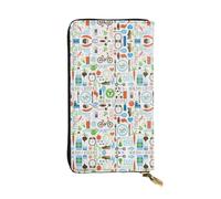 SamLng Vintage The Nature Wildlands Activities Pattern Print Leather Long Clutch Wallet – Fashionable, Personalized, and Durable Coin Pocket