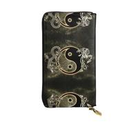 SamLng Vintage yin yang Dragon Tiger Print Leather Long Clutch Wallet â€“ Fashionable, Personalized, and Durable Coin Pocket