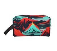 SamLng Volcano Bloom Print Travel Toiletry Bag - Cosmetic Makeup Pouch for Men and Women, Portable Organizer for Daily Use, White, One Size