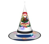SamLng West Virginia Flag Witch Hat - Halloween Costume Accessories for Party, Masquerade & Ladies Cosplay Dress - LED Light Cap