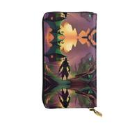 SamLng WickedWanderers Print Leather Long Clutch Wallet – Personalized, Comfortable & Lightweight with Card Holder, Coin Pocket