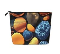 SamLng Yellow pebbles Versatile Toiletry Organizer - Fake Hemp Makeup Bag – Reusable Cosmetic Bag with Zipper Pouch, Black, One Size