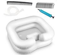 Samlomi hair washing aids for disabled, Inflatable Shampoo Basin - Portable Hair Washing Bowl/Tub for Bedridden, Disabled,Injured, Elderly, Hair Washtub for Dreadlocks and at Home Sink Washing (White)