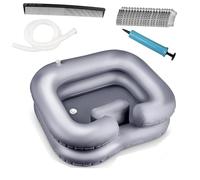 Samlomi Hair Washing aids for Disabled, Inflatable Shampoo Basin - Portable Hair Washing Bowl/Tub for Bedridden, Disabled,Injured, Elderly, Hair Washtub for Dreadlocks and at Home Sink Washing (Gray)