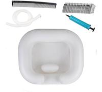 Samlomi hair washing aids for disabled, Inflatable Shampoo Basin - Portable Hair Washing Bowl/Tub for Bedridden, Disabled,Injured, Elderly, Hair Washtub for Dreadlocks and at Home Sink Washing (White)