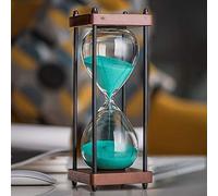 SAMLONG Large Hourglass Timer 30 Minute, Decorative Wooden Sandglass, Green