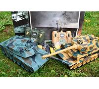 Sammar Gifts 2.4GHZ LARGE INTERACTIVE BATTLE TWIN TANK RC RADIO REMOTE CONTROL M1A2 Vs Tiger-I