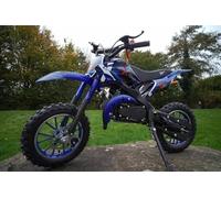 SAMMAR GIFTS Mini Dirt Bike Blue Motorbike Motocross Scrambler - Off Road - 49cc Petrol 2 Stroke