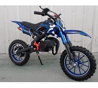 SAMMAR GIFTS Mini Dirt Bike Blue Motorbike Motocross Scrambler - Off Road - 49cc Petrol 2 Stroke