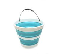 SAMMART 10L Collapsible Plastic Bucket - Foldable Round Tub - Portable Fishing Water Pail - Space Saving Outdoor Waterpot, size 31cm dia (Bright Blue)
