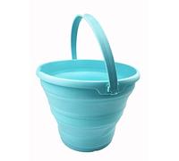 SAMMART - 10L Collapsible Plastic Bucket - Foldable Round Tub - Portable Fishing Water Pail - Space Saving Outdoor Waterpot, Size 33cm Dia (Jade)