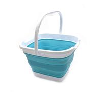 SAMMART 10L Collapsible Rectangular Handy Basket/Bucket (Bright Blue)