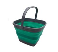 SAMMART - 10L Collapsible Rectangular Handy Basket/Bucket (Dark Grey/Bluish-Green, 1)