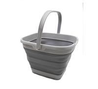 SAMMART - 10L Collapsible Rectangular Handy Basket/Bucket (Gray, 1)