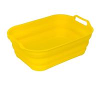 SAMMART 13L Collapsible Tub with Handle - Portable Outdoor Picnic Basket/Crater - Foldable Shopping Bag - Space Saving Storage Container (Golden Yellow)