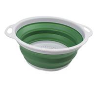 SAMMART 2.6L Collapsible Colander - Foldable Dish Colander - Portable/Space Saving Colander (Grey/Dark Sea Green, 1)