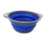 SAMMART 2.6L Collapsible Tub - Foldable Dish Tub - Portable Washing Basin - Space Saving Plastic Washtub (Grey/Purplish Blue)