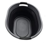 SAMMART 32L Collapsible Plastic Laundry Basket-Foldable Pop Up Storage Container/Organizer - Portable Washing Tub - Space Saving Hamper/Basket, Water Capacity: 24L (1, Grey/Black)