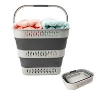 SAMMART 38L Collapsible Laundry Basket - Foldable Pop-Up Storage Container/Organizer-Portable Space Saving Hamper, Measure 44.6x33.8x40cm/9.6cm Expanded/Collapsed (1, Grey)