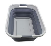SAMMART 41L Collapsible Plastic Laundry Basket - Foldable Pop Up Storage Container/Organizer - Space Saving Hamper/Basket, Water capacity: 32L (Grey)
