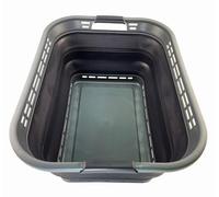 SAMMART 42L Collapsible Plastic Laundry Basket - Foldable Pop Up Storage Container/Organizer - Portable Washing Tub - Space Saving Hamper/Basket (Grey/Nive Iron)