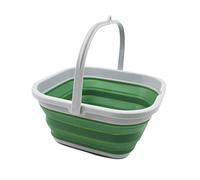 SAMMART 5.5L Collapsible Square Handy Bucket/Foldable SquareWater Pail/Portable Tub with Handle. (Grey/Dark Sea Green)
