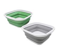 SAMMART - 5.5L Set of 2 Collapsible Tub - Foldable Dish Tub - Portable Washing Basin - Space Saving Plastic Washtub (1)