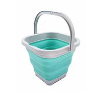 SAMMART 5L Collapsible Rectangular Handy Basket/Bucket (Grey/Pine)