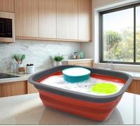SAMMART 9.2L Collapsible Tub - Portable Outdoor Picnic Basket/Crater - Foldable Shopping Bag - Space Saving Storage Container (Terracotta)