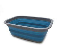 SAMMART 9.2L Collapsible Tub - Portable Outdoor Picnic Basket/Crater - Foldable Shopping Bag - Space Saving Storage Container (Deep Blue)