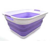 SAMMART Collapsible Plastic Laundry Basket 41L - Foldable Pop Up Storage Container/Organizer - Portable Washing Tub - Space Saving Hamper/Basket (Lt. Purple)