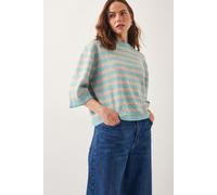 Sammi Stripe Crop Sleeve Jumper Pink Monsoon Green L