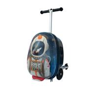 Flyte Scooter Suitcase Sammie The Spaceman - 2-in-1, 18 Inch Ride on Children's Luggage, 25 Litre Capacity Kids Suitcases on Wheels for Boys and Girls Aged 4+, Foldable Waterproof Kids Suitcase