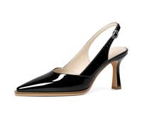 SAMMITOP Women's Stiletto Heels Slingback Pointed Closed Toe Pumps Comfortable Work Wedding Party Dress Shoes 3.2 Inch, Black, 8 UK
