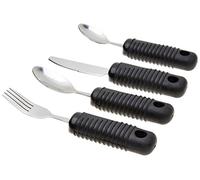 Sammons Preston Sure Grip Cutlery Set(Eligible for VAT Relief in the UK) Stainless Steel with Thick Handle, Fork, Knife, Tablespoon, Teaspoon, Easy to Hold Silverware, Good Grips, Elderly and Disabled