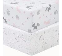 Sammy & Lou 2 Pack Microfiber Fitted Crib Sheets, Girl Forest