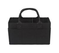 Sammy & Lou Collapsible Black Felt Storage Caddy, Divided Design to Keep Diapers, Wipes and Changing Items Organized, Two Handles, 12 in x 6 in x 8 in