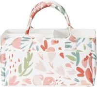 Sammy & Lou Felt Diaper Caddy Organizer - Nursery Storage Bin and Car Organizer for Diapers and Wipes - Painterly Floral