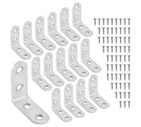 SAMNATE 20pcs L Brackets with 80 Screws - Heavy Duty 40x40x16x2.5mm Galvanized Steel Angle Brackets, Weatherproof Sleeper Brackets for Wood, Furniture, Shelves and DIY Projects
