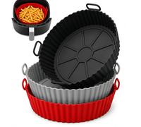 Samnate Air Fryer Liners, Set Of 4 Resuable Silicone Airfryer Baskets For Dual Fryer, Suitable For Ninja