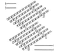 SAMNATE Premium 10 Pack with 4 Screws - 128mm Stylish Kitchen & Wardrobe Door Handles - Perfect for Home Furniture - Durable Handles Set