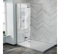 Samoa 800mm Wet Room Panel 8mm Tempered Glass & Chrome Support Bar