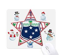 Samoa Oceania National Emblem Christmas Snowman Family Star Mouse Pad