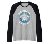 Samoan Tribal Sun Sea Turtle Samoa Samoan Raglan Baseball Tee