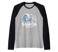 Samoan Tribal Sun Sea Turtle Samoa Samoan Raglan Baseball Tee